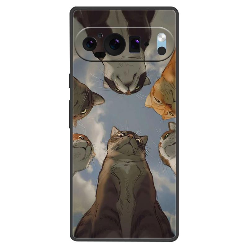 For Google Pixel 9 Pro XL Case Cool Painted Silicone TPU Soft Cover For Googe Pixel 9 9 Pro 8A Cases Black Protective Shells