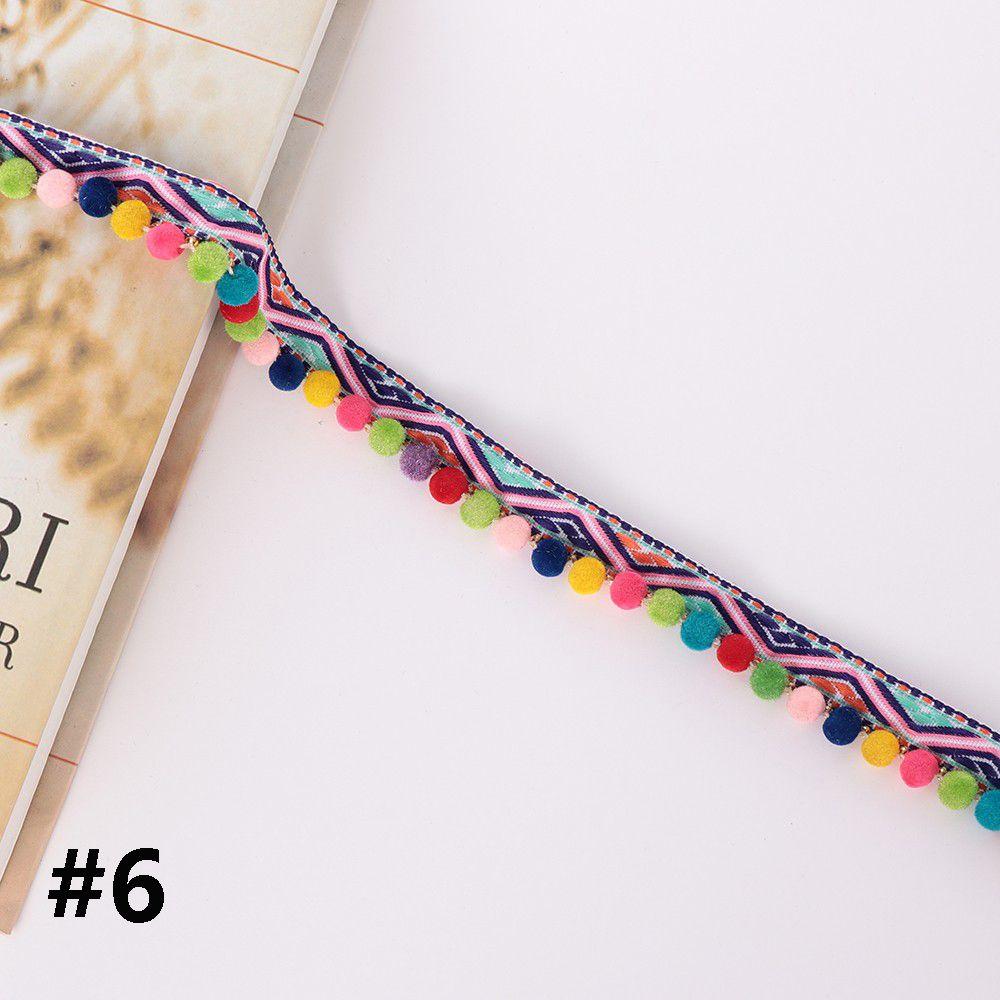 1yard Dress Costume DIY Craft Fabric Pompom Bohemia Ribbon Tassel Lace Trim Embroidered