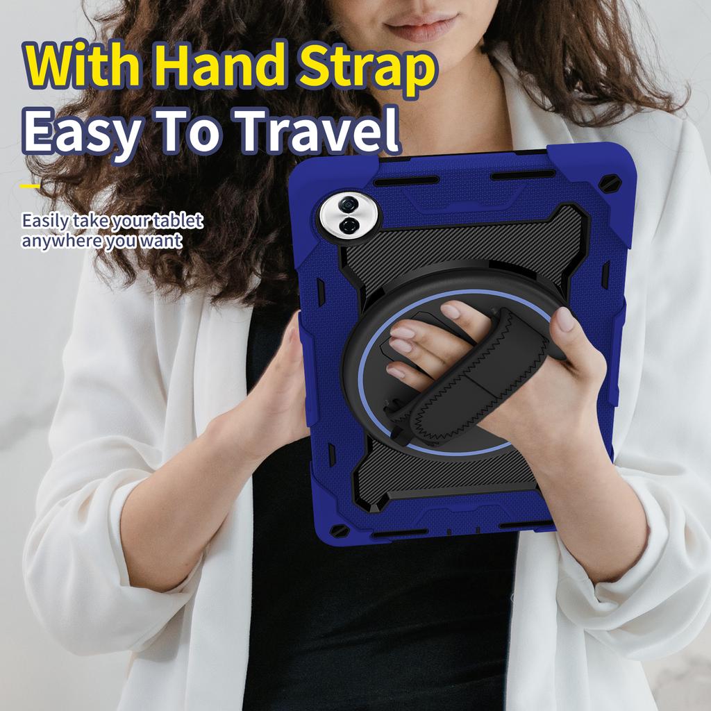 Heavy Duty Rugged Case for Huawei Honor Pad 10 (Tablet 10) 2025 12.1 Inch HEY3-W00 360 Rotating Kickstand Cover with Hand Strap