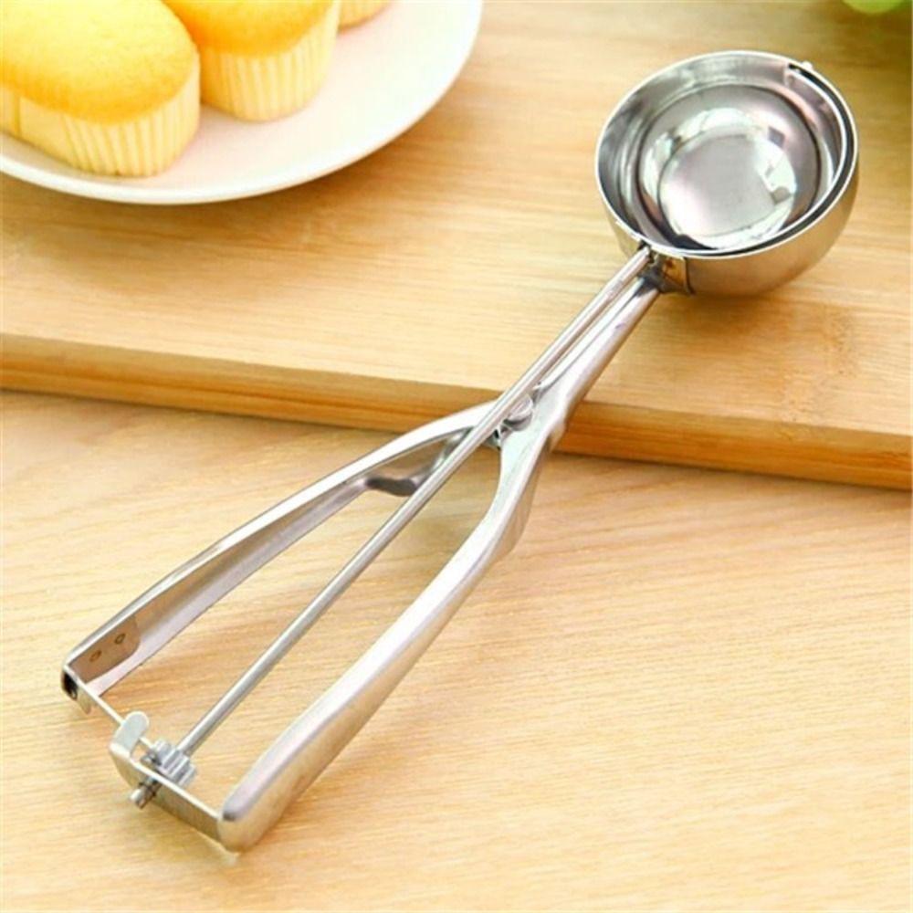 Sale Kitchen Accessories Stainless Steel Spring Handle Mash Potato Scoop Food Grade Ice Cream Spoon