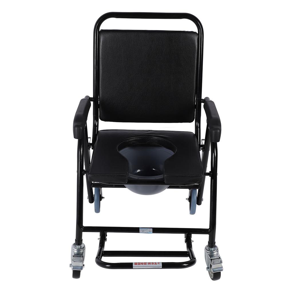 Стул-туалет с колесами, утолщенная подушка, складной стул-туалет с ведром для пожилых людей дома