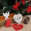10pcs Christmas Elk Wooden Pendants Heart Hanging Decorations Ornaments Xmas Tree Angel Snowflakes Star Festival Supplies