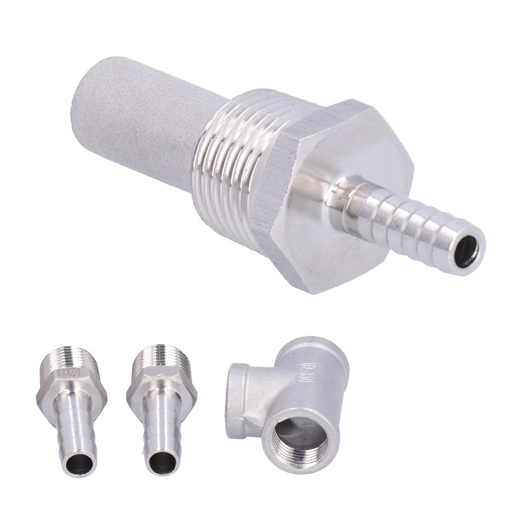 Beer Aerator Kit, Stainless Steel 2m Aeration Stone for Home Brewing, with 1/4 Inch Barbed   Inlet for Oxygen Regulator or   Pump