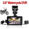 Мотоциклетный DVR Двойной Видеорегистратор Передний Задний С 3'' Экраном Высокой Четкости Циклическая Запись Велосипедный Циклический Регистратор Вождения Водонепроницаемый