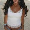 Летний сексуальный топ-майка однотонный с кружевной отделкой в стиле 'Hot Girl' для женщин 2026