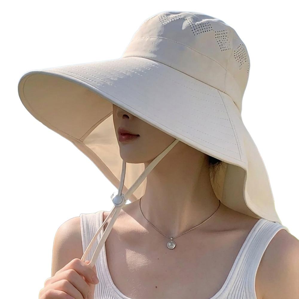 Wide Brim Shawl Fisherman Hat Anti UV Bucket Hat Fashion Panama Cap Outdoor Sports