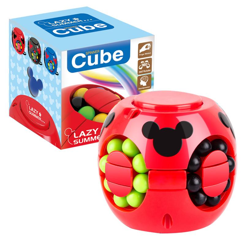 Magic Bean Rotating Cube Toy Fidget Spinner Ball Bead Puzzle Kids Kindergarten Educational Stress Relief Hand ToyMX633-117A