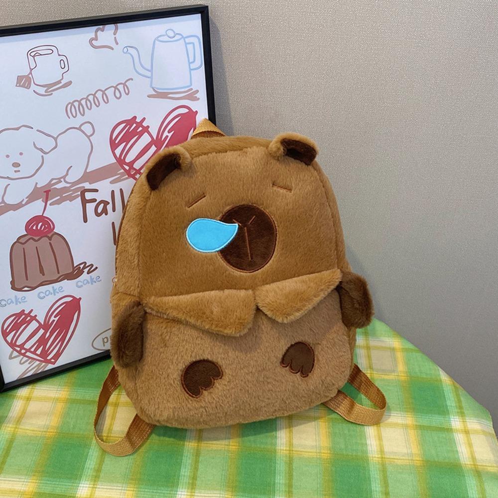 Large Capacity School Backpack Star Stuffed Toys Schoolbag Cute Capybara Backpack Gifts