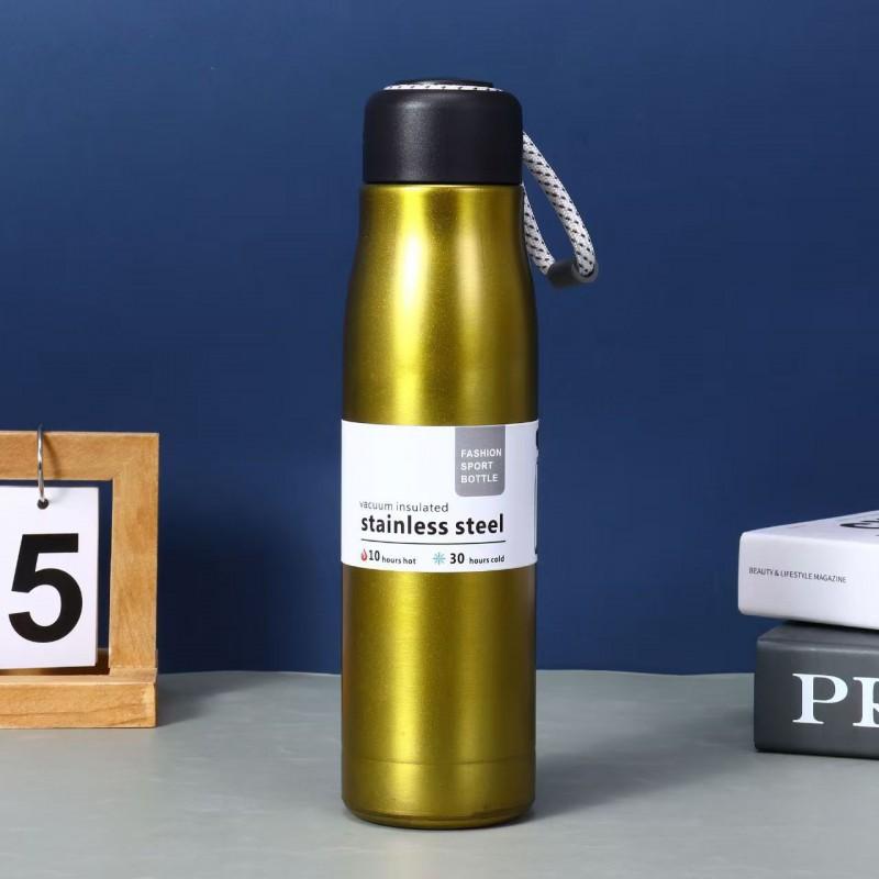 Stainless Steel Vacuum Insulated Water Bottle 550ml Leakproof Portable Travel Cup Women Outdoor Gym Office