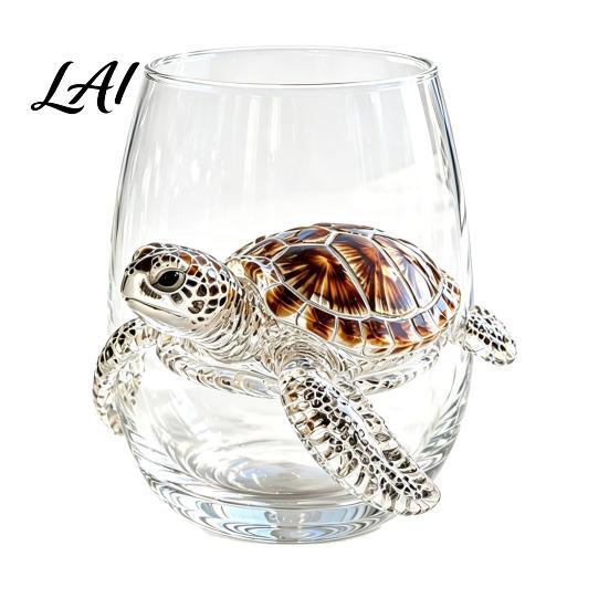 Decorative Bar Accessories Octopus Glass Tumbler 350ml Stemless Wine Glass Whale Dolphin Turtle Elegant Seaside Drinking Sea Creature Cup,