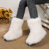 Fashion Women's Winter Boots, Women's Fluffy Plush Warm Snow Boots, Luxury Shoes, Women's Fur Boots, Fashionable Winter Shoes