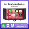 Carplay Android 14 Система Автомобильный DVD Мультимедийный Плеер Для Mercedes Benz Smart Fortwo 451 2011 2012 2013 2014 2015 WiFi Радио GPS
