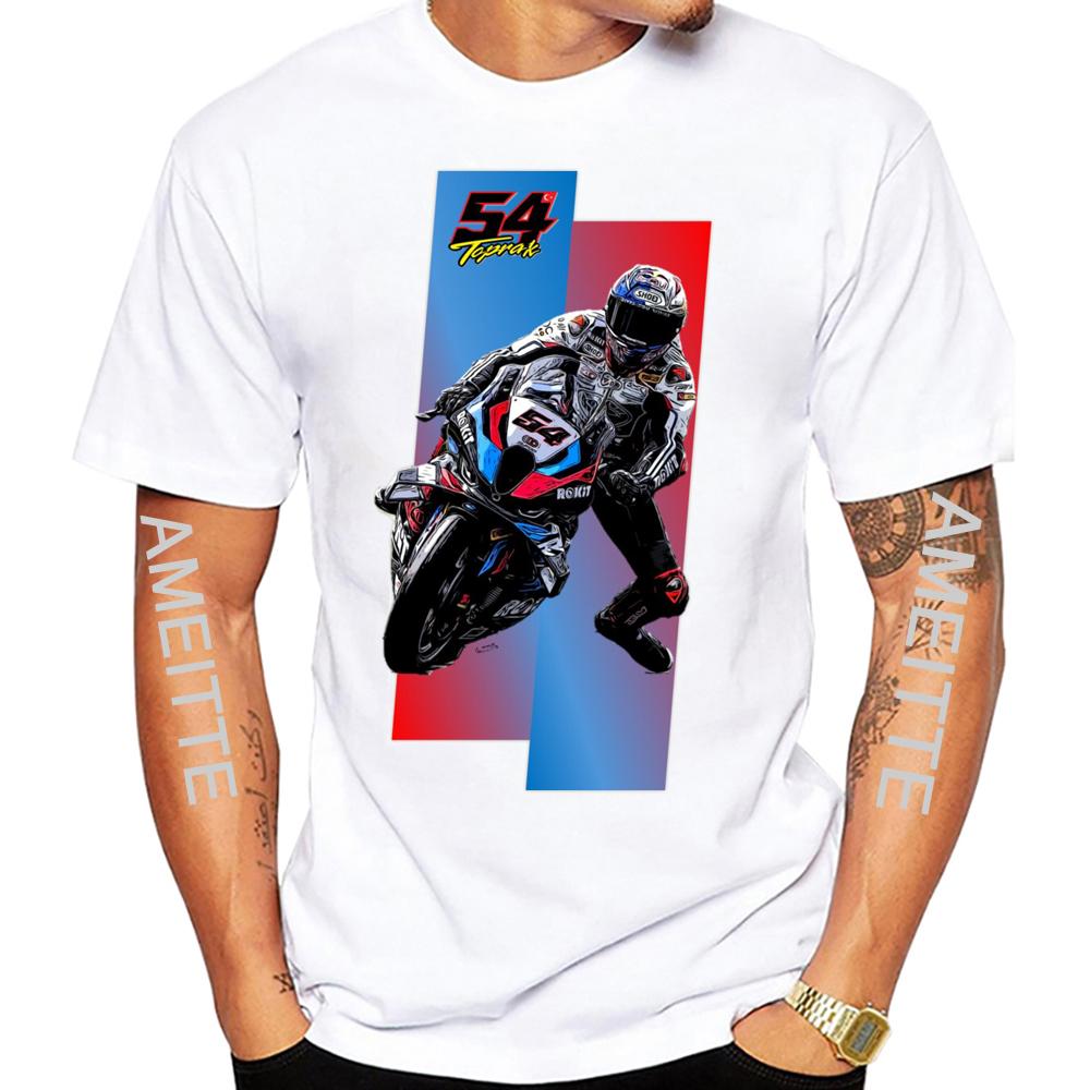 Newest Toprak Razgatlioglu 54 GP Race Legend T-Shirt Men Short Sleeve Boy Adventure Sport Casual White Tops Motorcycle Riding Tees