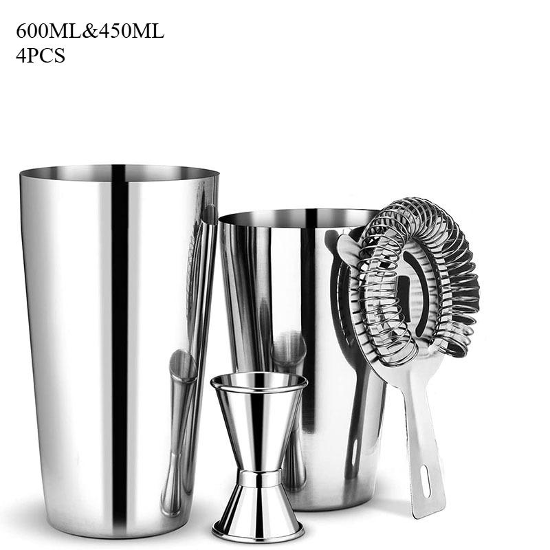 UPORS Stainless Steel Cocktail Shaker Mixer Wine Martini Boston Shaker For Bartender Drink Party Bar Tools 550ML/750ML