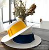 Spring and summer new simple white papyrus flat top hat outdoor travel sunshade sun protection flat top straw hat beach straw hat women