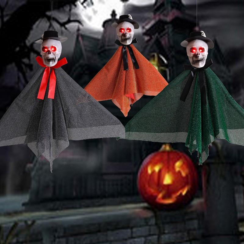 Halloween Hanging Ghost Decor With Sound LED Light Haunted House Party Decoration