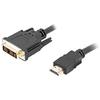 Кабель HDMI ->; DVI-D, (18+1) M/M Одинарный линк - LANBERG - Черный - 1,8м