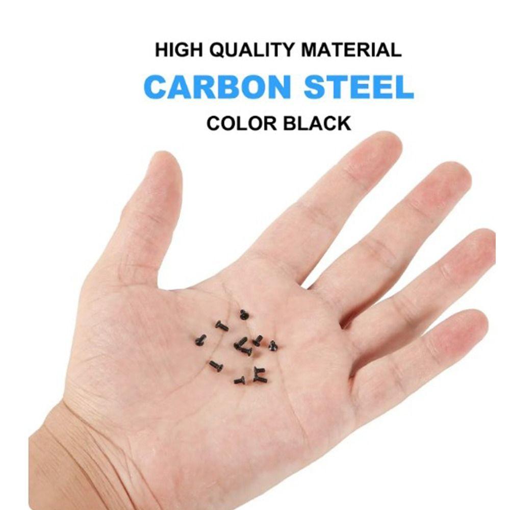 500 шт. черных винтов с плоской головкой Phillips, метрических винтов из углеродистой стали, набор для ноутбука