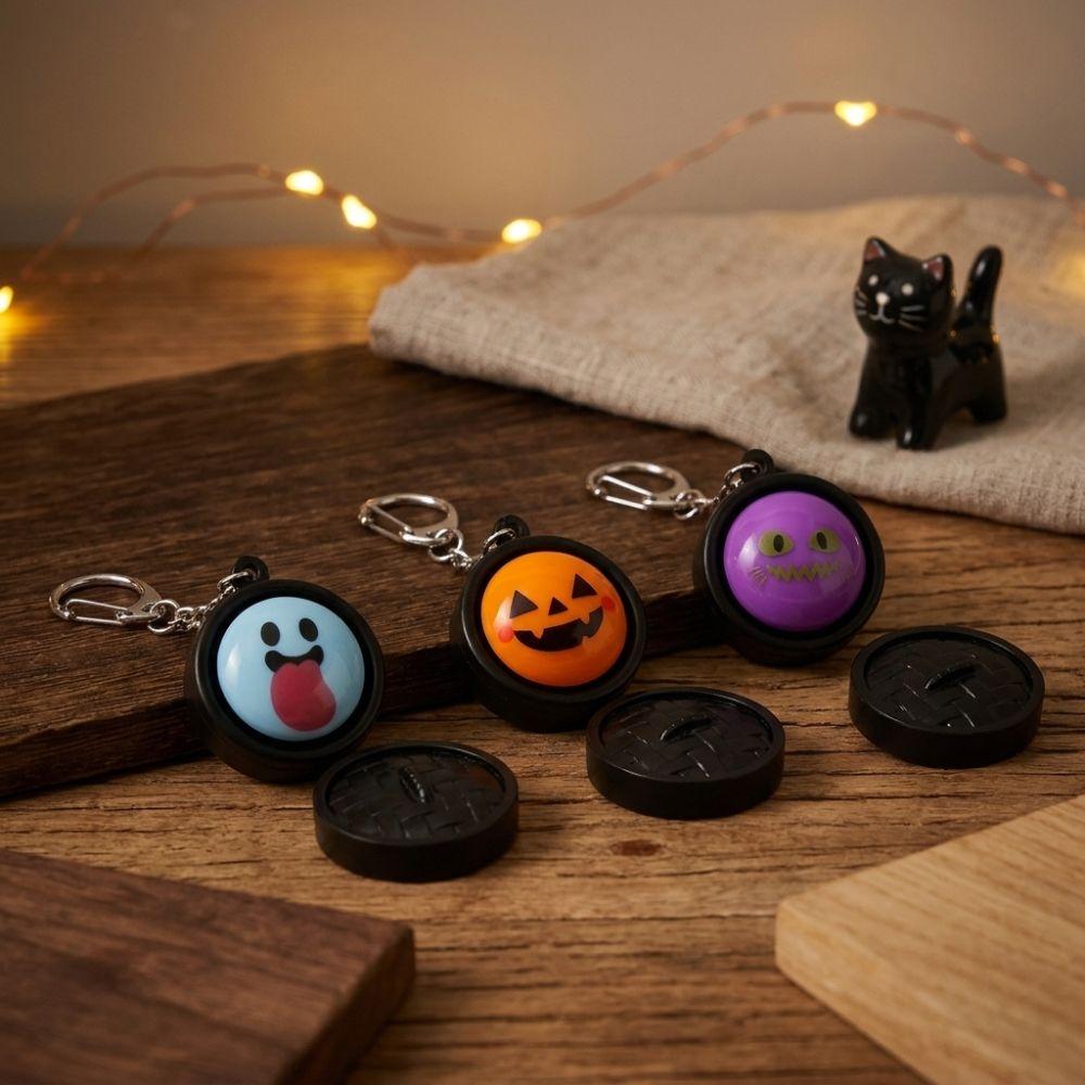 3D Printed Pumpkin Sound Light Click Keychain Click Sound Halloween Face Stress Charm Party Favors