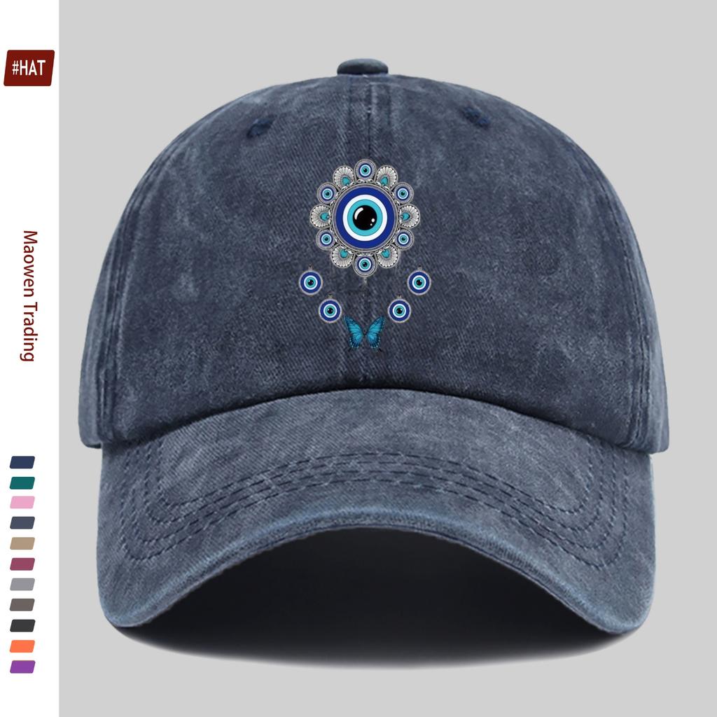 1pc Butterfly Pendant Pattern Print Baseball Cap Sun Hat with Blue Butterfly Print Comfortable Lightweight Trucker Decorative Ha