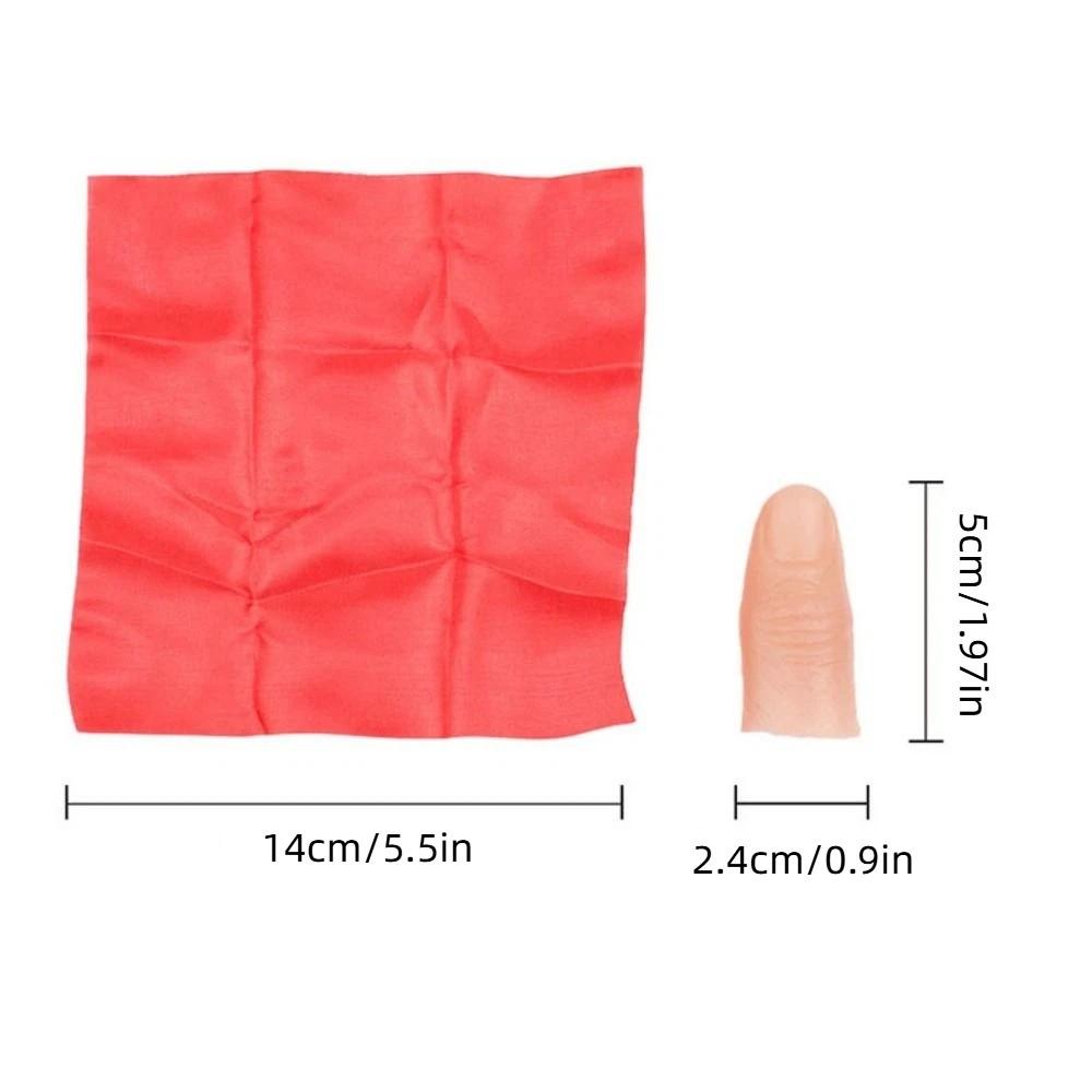 5Pcs Red Silk Magic Prop Fake Finger Finger Magic Trick Prop Fake Thumb Tip  Close Up Magic
