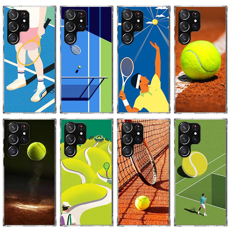 Tennis Sport Phone Case For Samsung Galaxy S23 S24 S25 Edge S26 Ultra S22 + S21 Plus S20 FE Cover Silicone Print Shell Galaxy S2