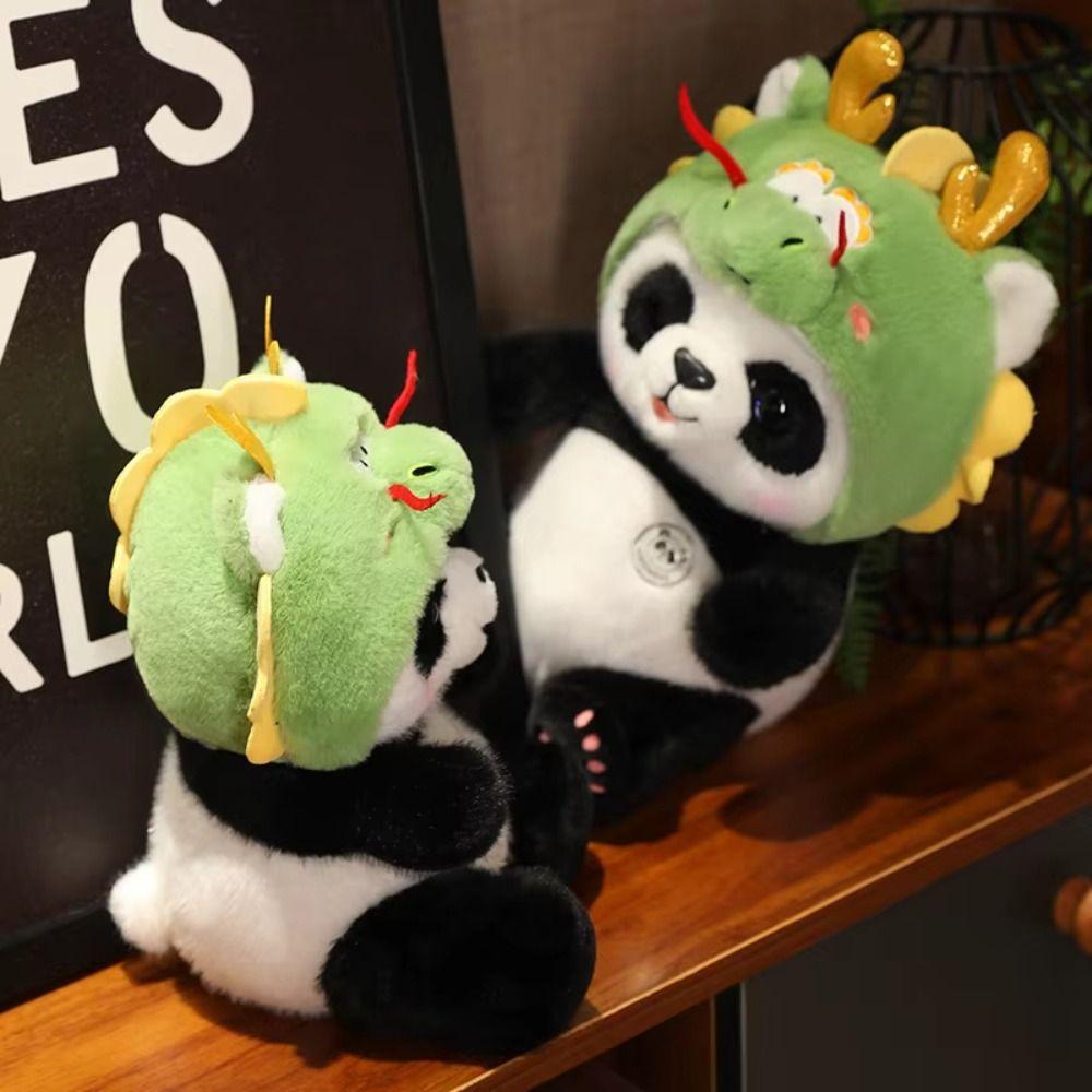 PP Cotton Transform Dragon Panda Doll Fluffy Cosplay Panda Dragon Stuffed Toy Children Girl