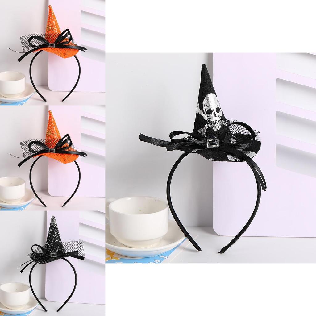 Festival Costume Headband With Pumpkin And Skull Elements For Holiday Celebration