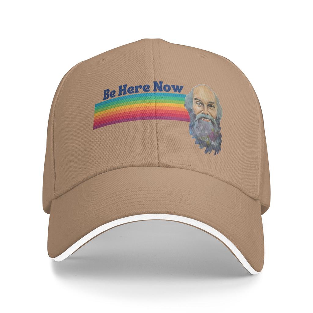 Ram Dass Be Here Now Rainbow Sun Baseball Cap Summer Men Adult Design Trucker Hat Adjustable Fashion Outdoor Gym Baseball Caps