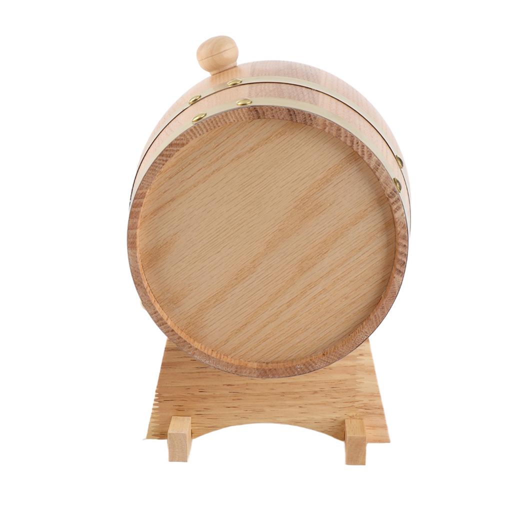 3L Vintage Wood Oak Timber Wine Barrel Dispenser for Whiskey Bourbon Tequila