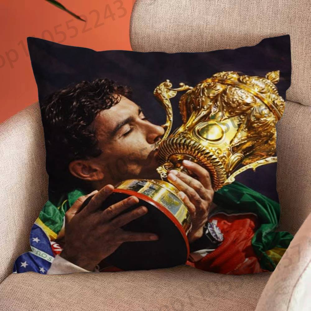 Famous Great Racer AAyrton sSenna Cartoon Printing Pillowcase Customized Pillow Cover for Sofa Home Decor