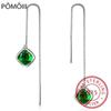 Элегантные геометрические изумрудные серьги-капли, рубиновое серебро 925, ювелирные изделия, простые серьги с драгоценными камнями для женщин, аксессуар