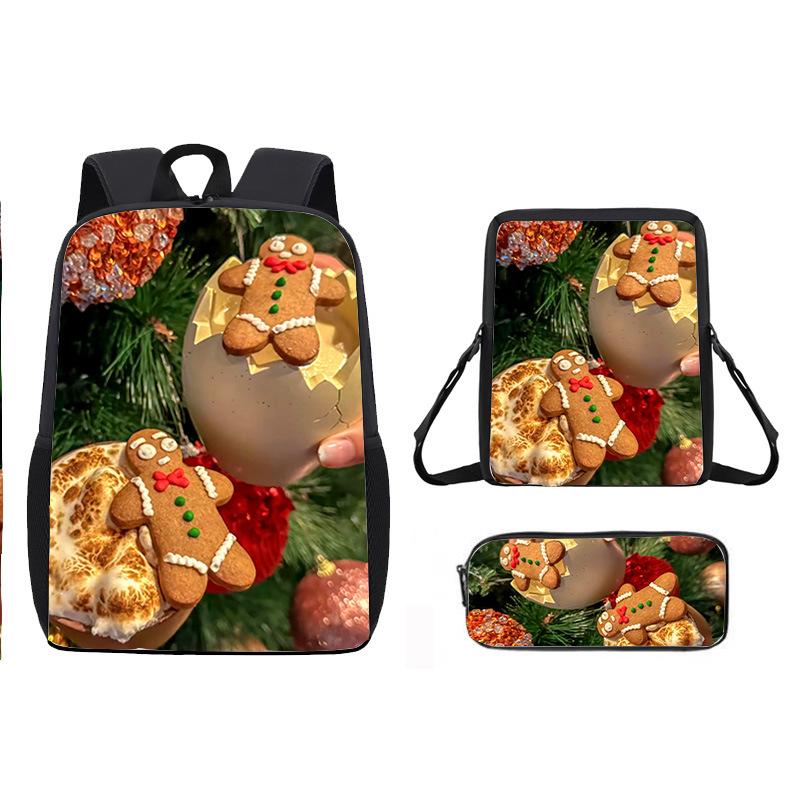 Christmas ChristmasDay Student School Bag Backpack Satchel Bag Pencil Case D Storage Christmas