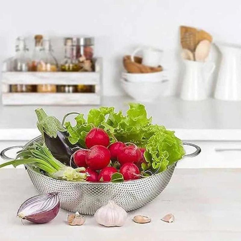 1PC Stainless Steel Kitchen Fine Mesh Sifter Colander Strainer Sieve Basket for Washing Draining Food