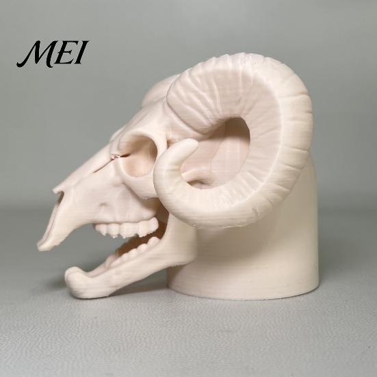 Exaggerated Horn Hitch Design Cover Cap for The Trailer Coupling, 3D Printed Ram Skull Unique Accessory Cover, Black/White Bone Truck, Recreational