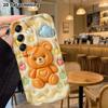 Phone Case: 2D flat, suitable for Samsung Galaxy A34 A35 M05 M06 S20 S22 S21 FE Plus 5G protective case, caramel brown little bear, perfect Christmas 
