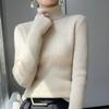 Turtleneck Sweater for Women's Autumn and Winter with Coat and Knitted Sweater Inside, New Slim-fitting Bottoming Shirt, Long-sleeved Pullover.