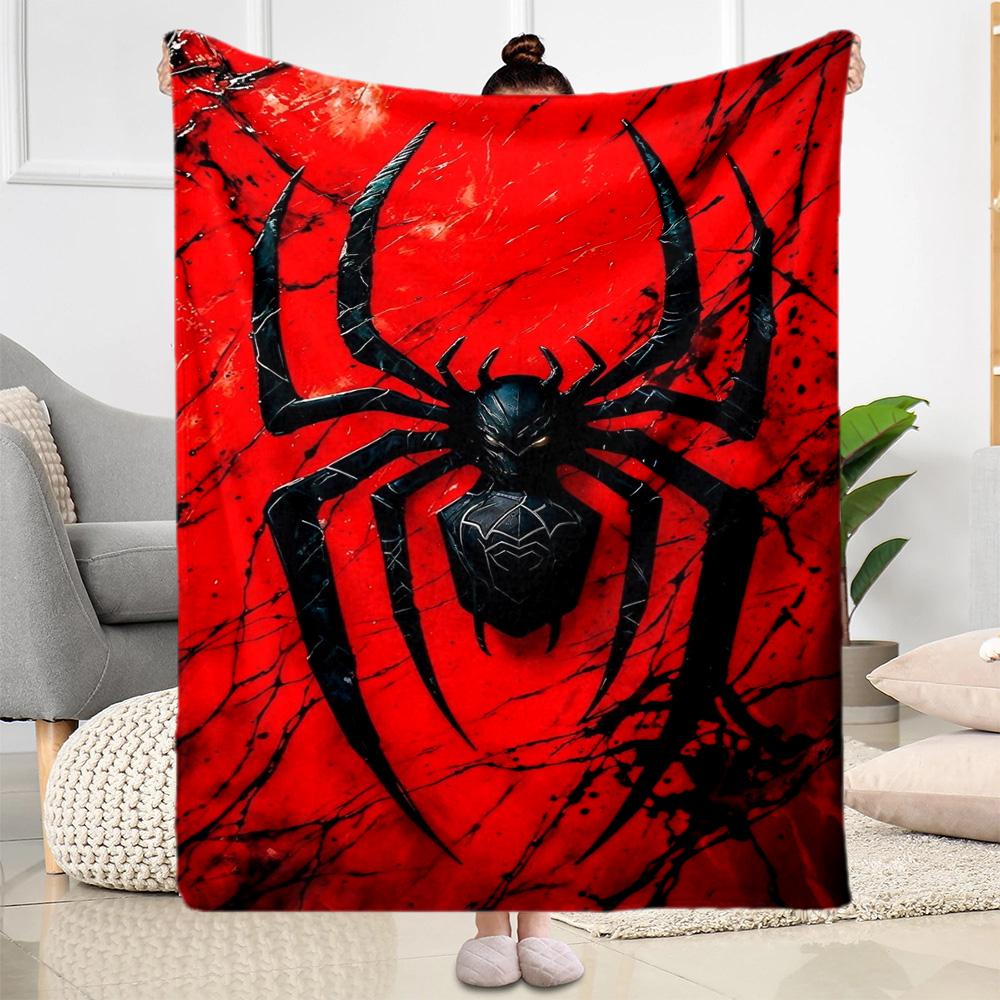 Black Spider Background Blanket Ultra-Soft Great for Livingroom Couch Chair for All Seasons Modern Gift for Travel Home Birthdays