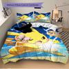 3Pcs Pikachu'S Electric Burst Bedding Set Quilt Cover Pillowcase Home Christmas Xmas Halloween Gift 1 Duvet Cover 2 Pillowcase M92964