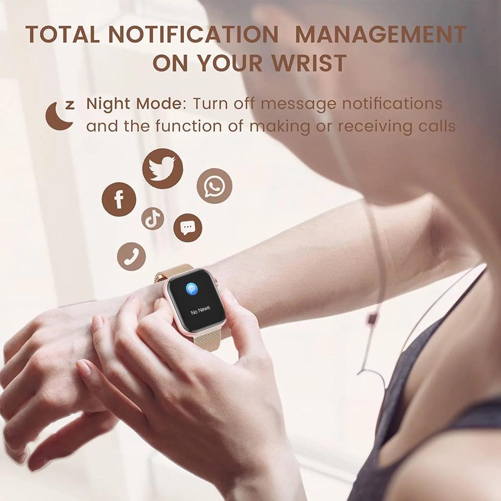 Smart Watch, 1.85-inch Touch Screen Activity Fitness Tracker Watch,  IP67 Waterproof Sports Step Counter, Suitable for Android Iphone Devices