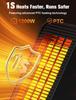 Портативный керамический PTC-обогреватель мощностью 1200 Вт с термостатом, 2 режимами нагрева, защитой от опрокидывания и перегрева, пультом дистанционного управления для больших помещений.