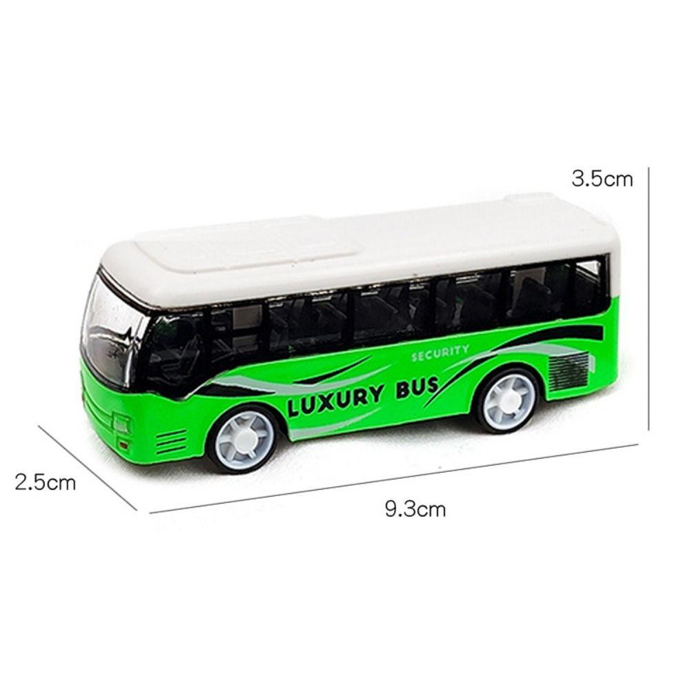 High Quality Ornaments High Imitation Extended Bus Toys Vehicle Model Alloy Bus Model Pull Back