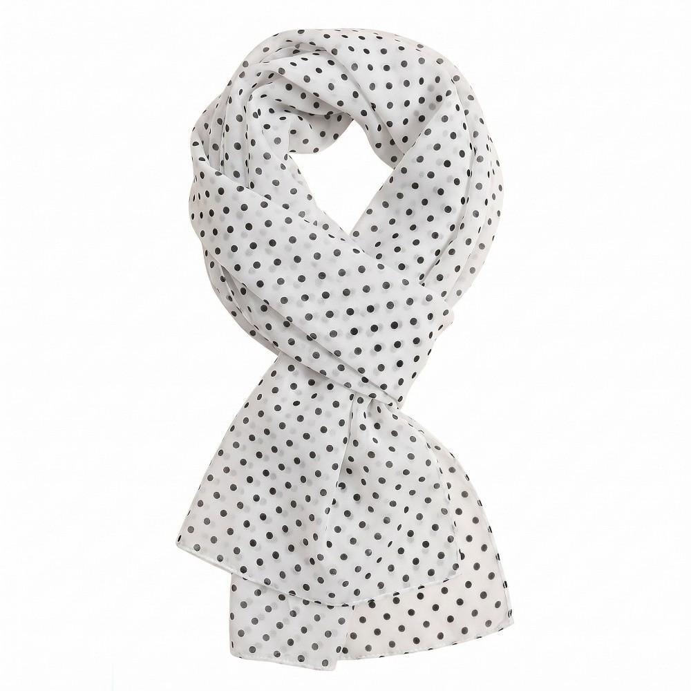 Polka Dots Shawl Wrap Ultra-thin Lady Bandanas Elegant Beach Scarf Summer Outing