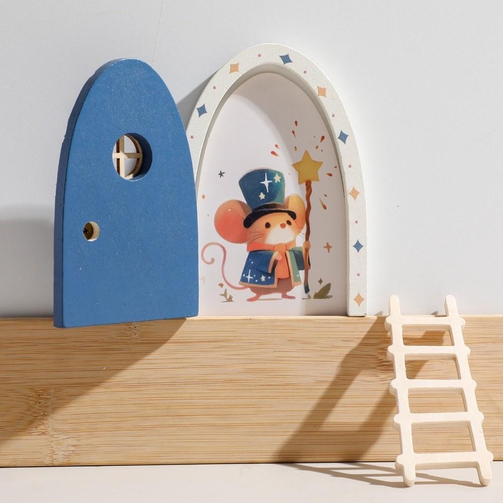 Mini Home Decorations Wood Fairy Elf Door Room Wall Decoration Mini Fairy Door Cartoon Elf Door