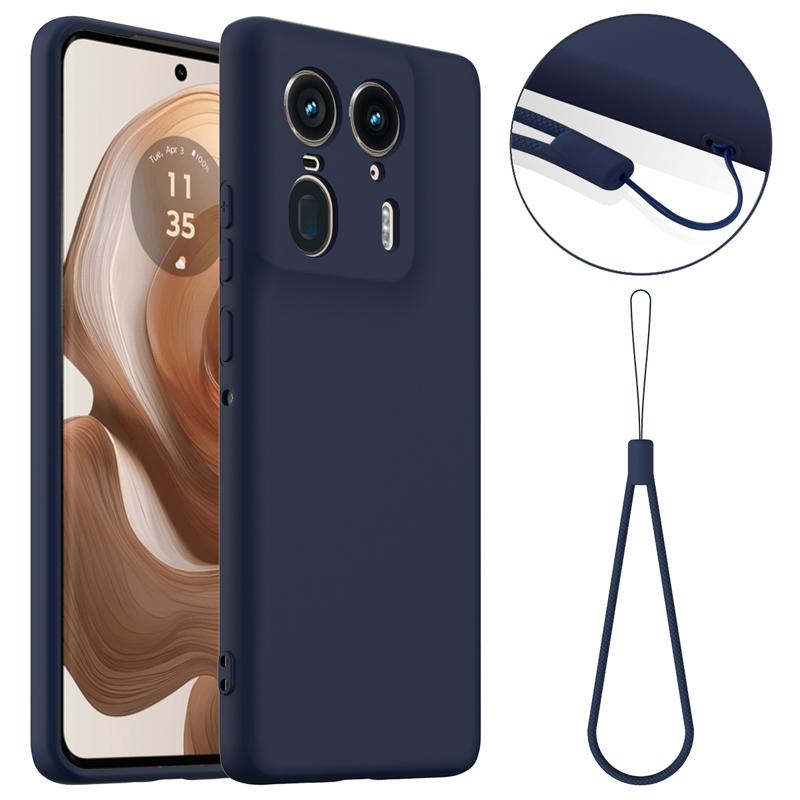 For Motorola Edge 50 Fusion,50 Pro, 50 Ultra,X50 Ultra Case Magnetic Soft Liquid Silicone Strap Cover with Microfiber Lining