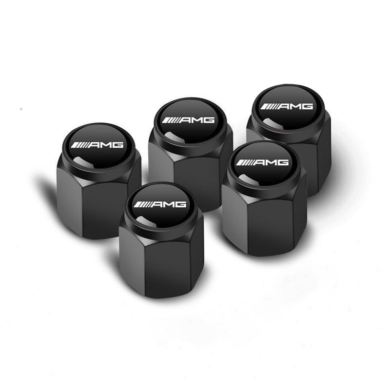 New 80% 5pc Metal Car Tire Wheel Cap Air Valve Stem Protector Cover For Mercedes Benz AMG A B C E S ML GLK GLE GLS GLC SLK Clas