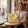 Lemon Print Fashion Casual Tote Bag Daily Lightweight Shoulder Handbag for Women