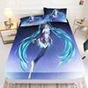 Простыня на резинке с принтом Hatsune Miku Comforte Покрывало для кровати Полный комплект 3D Детское постельное белье Аниме Декор комнаты Дом
