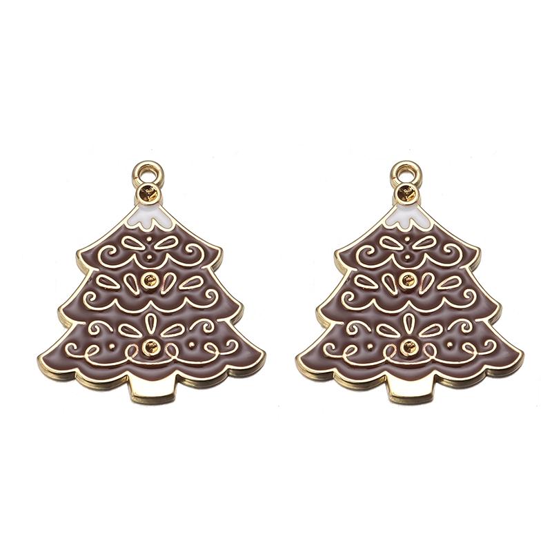 6Pcs Alloy Drop Oil Necklace Pendant Mushroom Tree Flower Shaped Charm Pendant For DIY Exquisite Earrings Accessories Wholesale