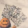 Adhesive Skull Pumpkin Spider Web Manicure Luminous 3D Halloween Nail Stickers Glow In The Dark